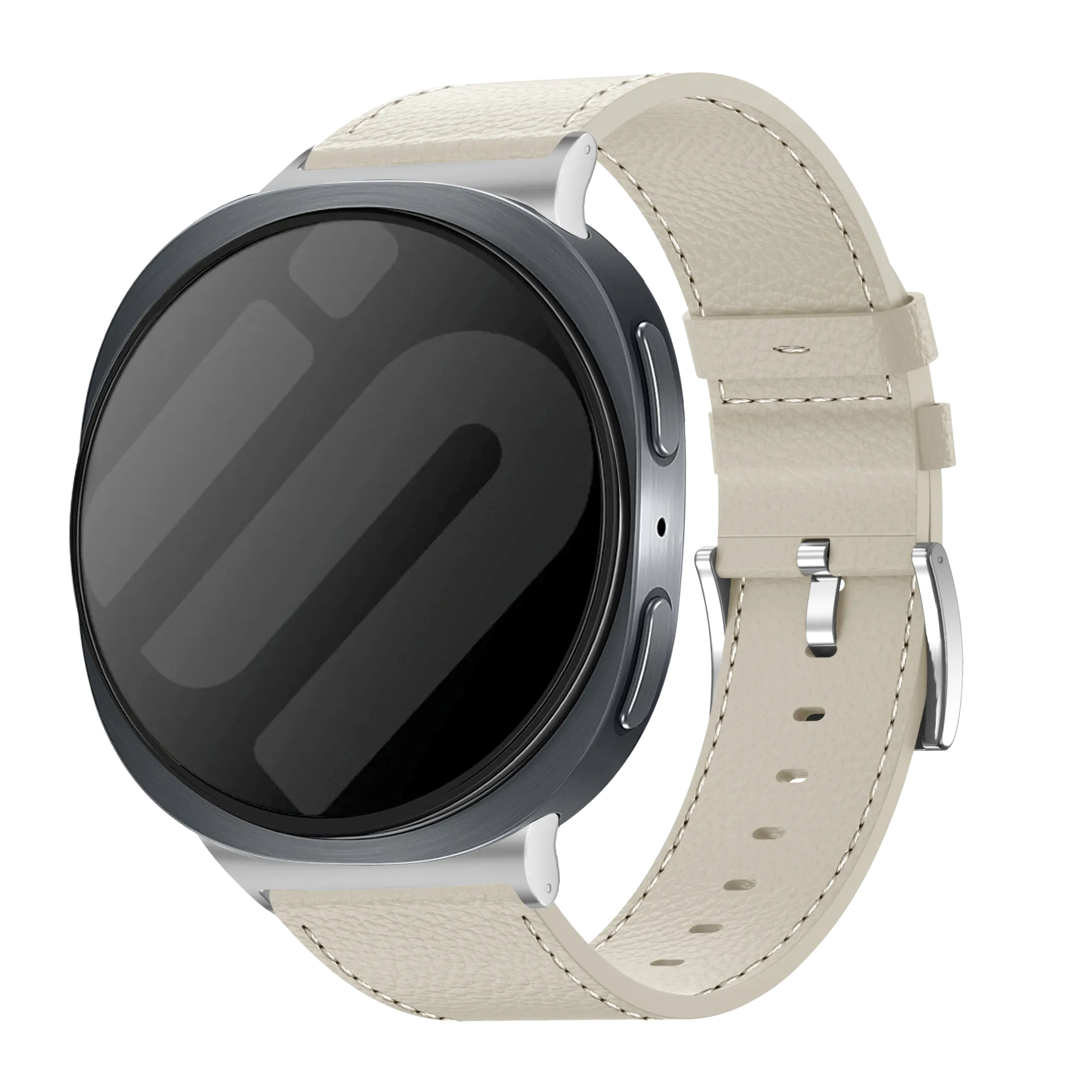 Samsung Galaxy Watch 8 - 44mm Gebürstetes Lederarmband (Beige)