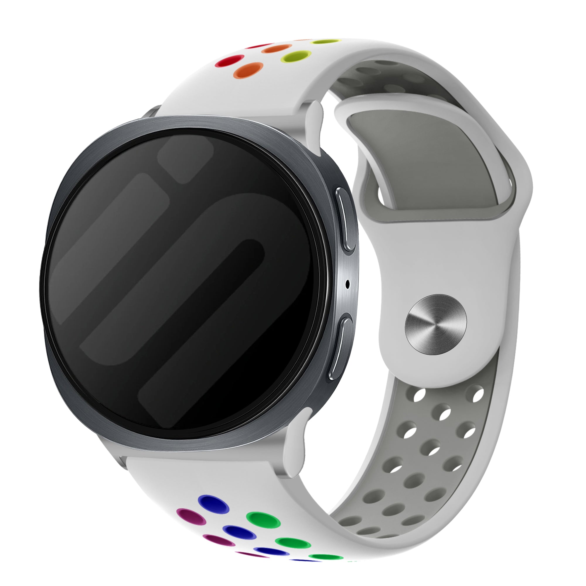 Samsung Galaxy Watch 8 - 44mm Sportarmband ( Weiß/Mehrfarbig)