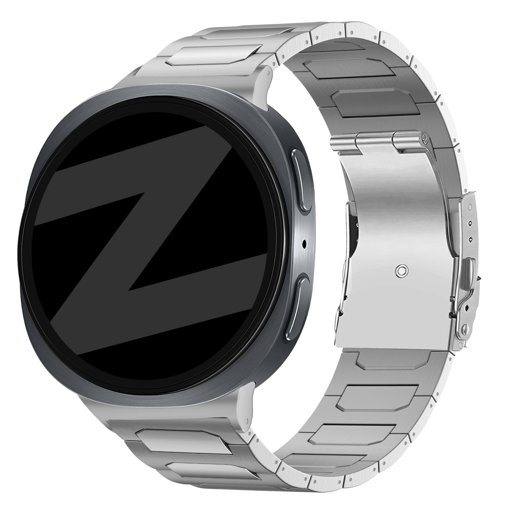 Bandz Samsung Galaxy Watch 9 - 44mm titanium band 'Deluxe' (zilver)