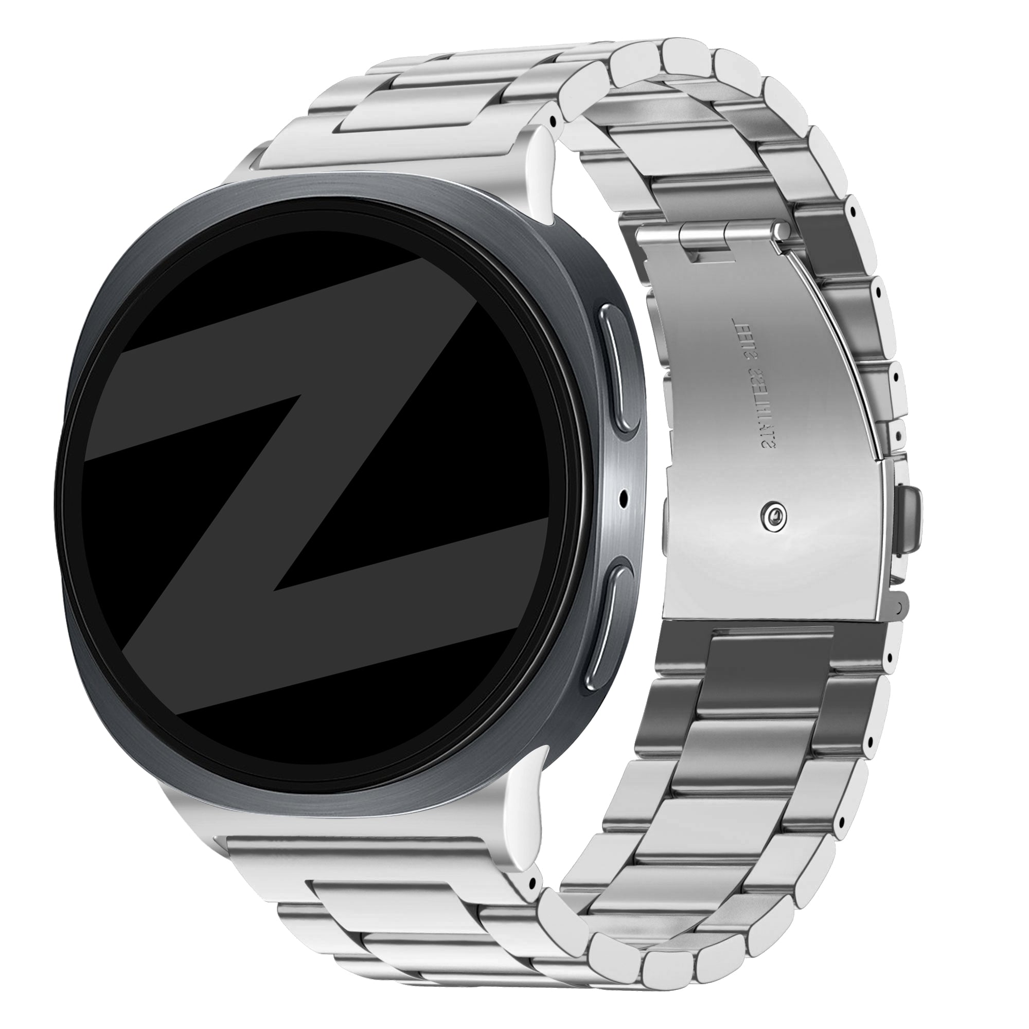 Bandz Samsung Galaxy Watch 8 - 44mm stalen band 'Classic' (zilver)