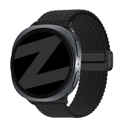 Bandz Samsung Galaxy Watch 9 - 44mm magnetisch geweven bandje (zwart)