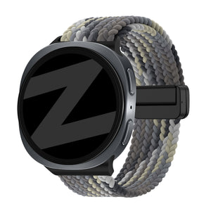 Bandz Samsung Galaxy Watch 8 - 44mm magnetisch geweven bandje (mandala zwart)