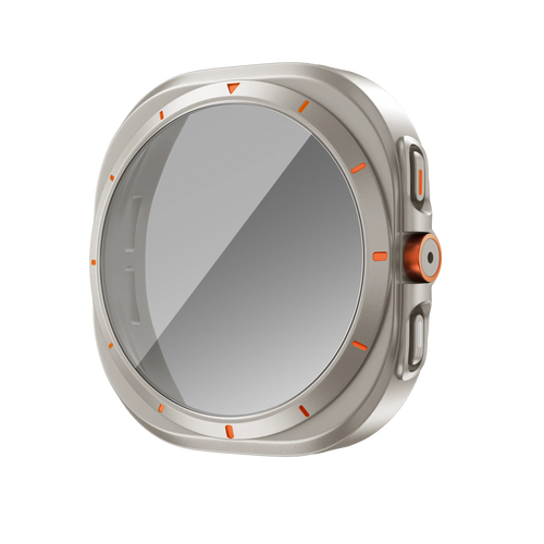 Bandz Funda de PC cuadrada con vidrio Samsung Galaxy Watch 7 - 44 mm (titanio)