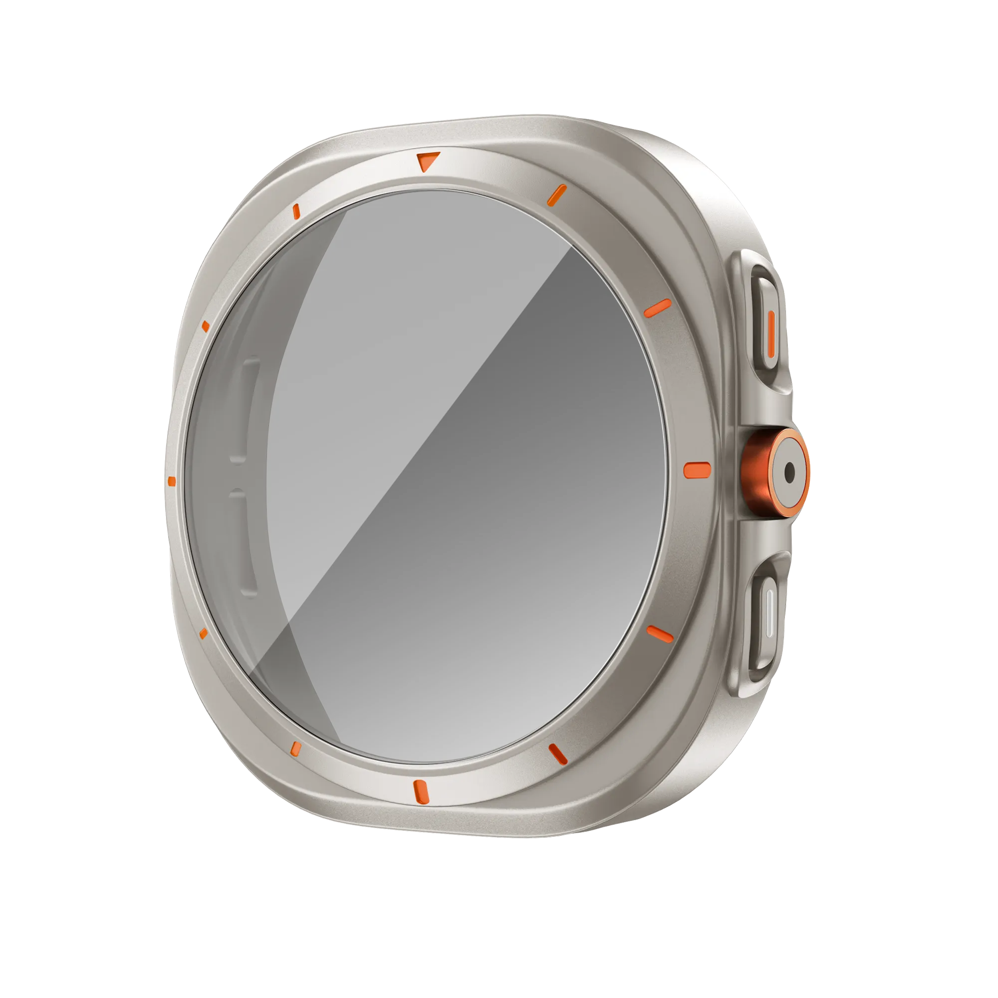Bandz Funda de PC cuadrada con vidrio Samsung Galaxy Watch 7 - 44 mm (titanio)