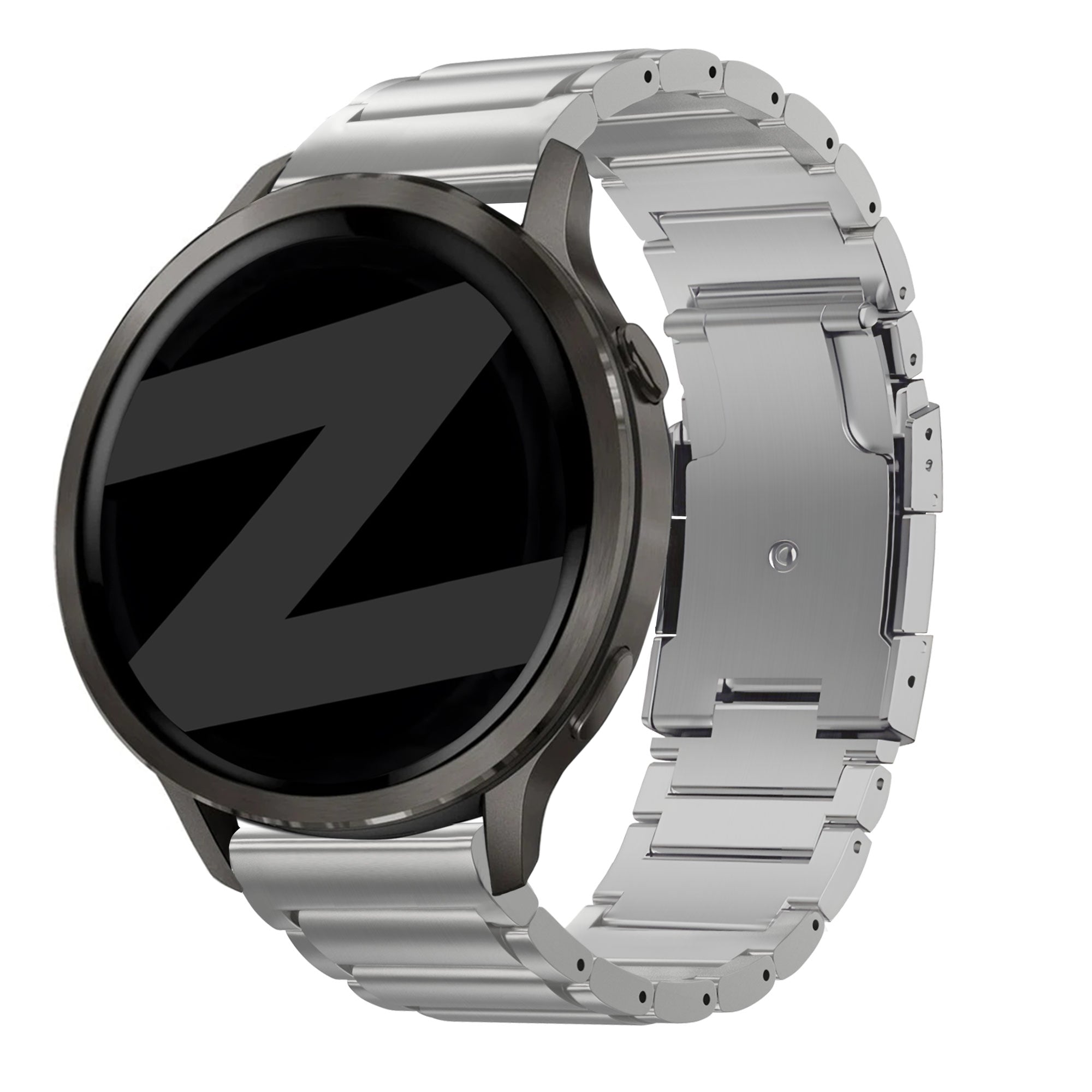 Bandz Garmin Vivomove Style Titanium Link Strap (Silver)