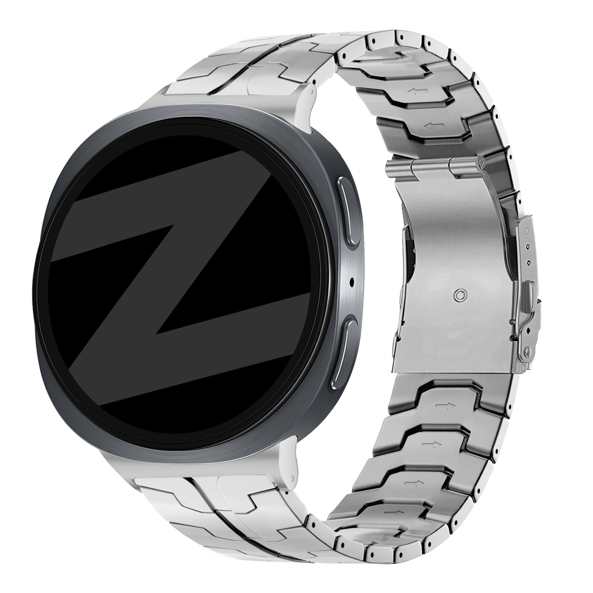 Bandz Samsung Galaxy Watch 8 Classic titanium band 'Iron' (zilver)