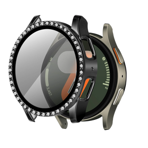 Funda diamante con vidrio Samsung Galaxy Watch 7 - 40mm (negro)