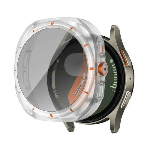 Bandz Funda de PC cuadrada con vidrio Samsung Galaxy Watch 7 - 44 mm (escarcha)