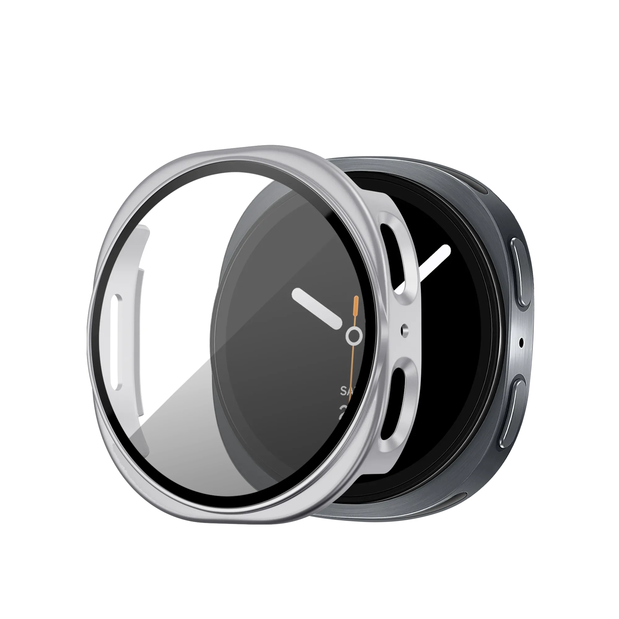 Bandz Samsung Galaxy Watch 8 - 40mm PC Cover with Glass (Silver)