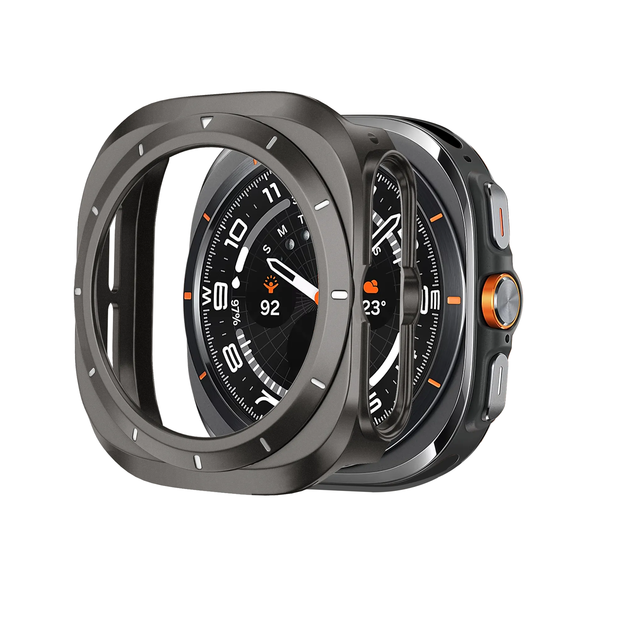 Bandz Funda PC bisel Samsung Galaxy Watch Ultra (gris titanio /blanco)