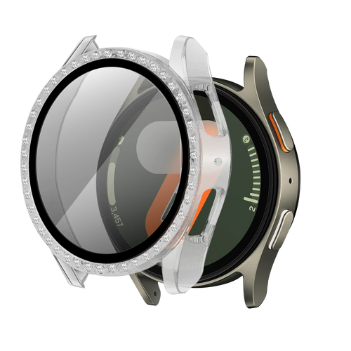 Funda diamante con vidrio Samsung Galaxy Watch 7 - 40mm (transparente)