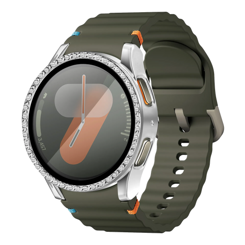 Funda diamante con vidrio Samsung Galaxy Watch 7 - 40mm (plateado)