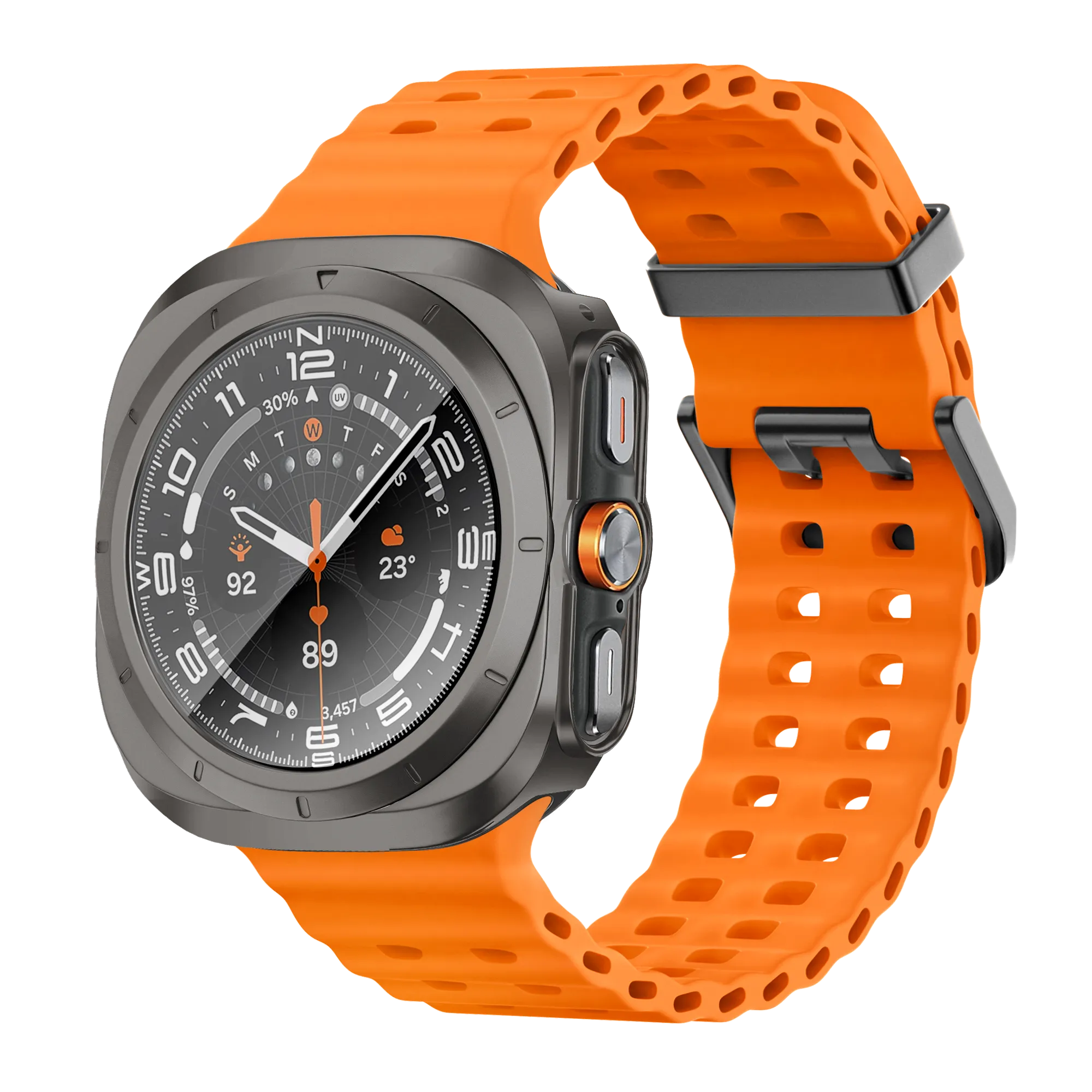Bandz Funda PC con vidrio Samsung Galaxy Watch Ultra (gris titanio)