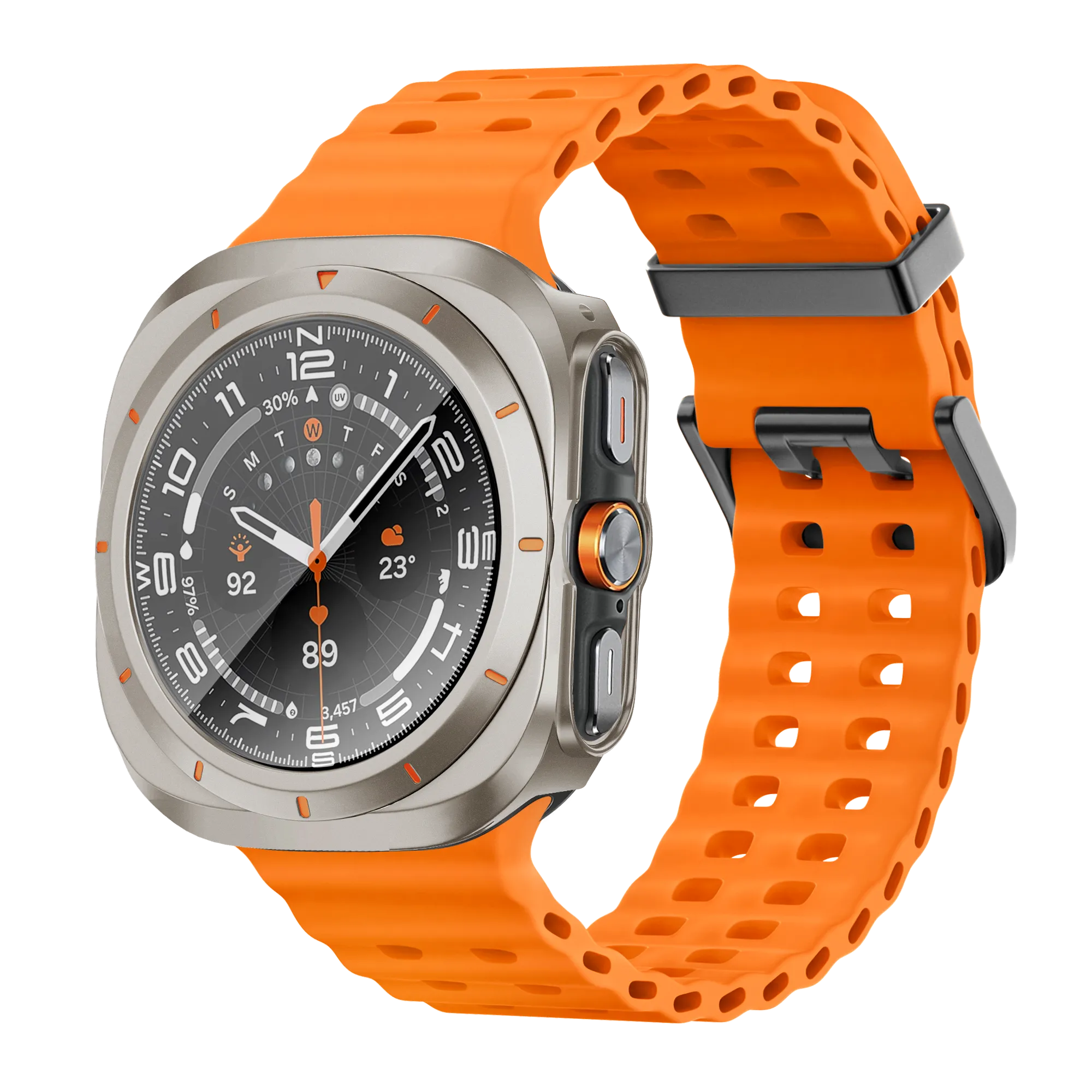 Bandz Funda PC bisel Samsung Galaxy Watch Ultra (titanio /naranja)