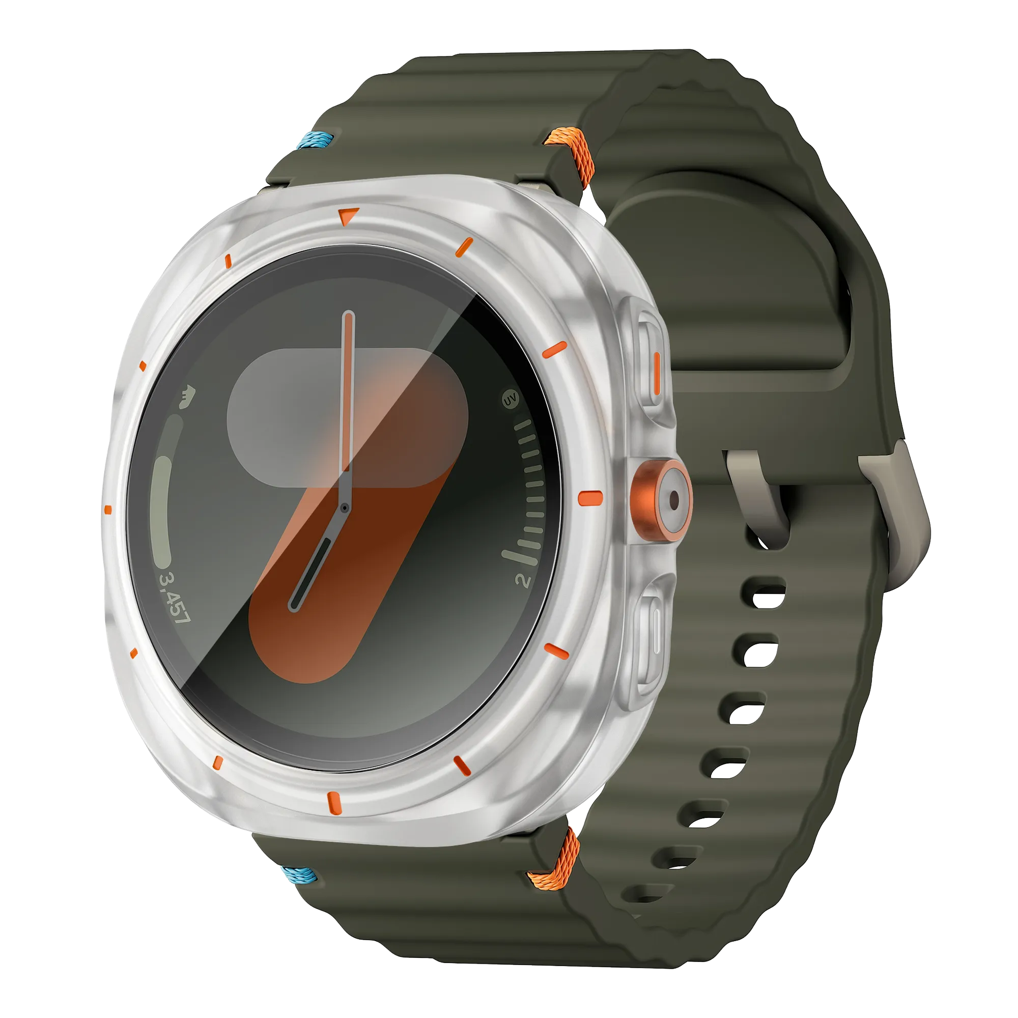 Bandz Funda de PC cuadrada con vidrio Samsung Galaxy Watch 7 - 44 mm (escarcha)