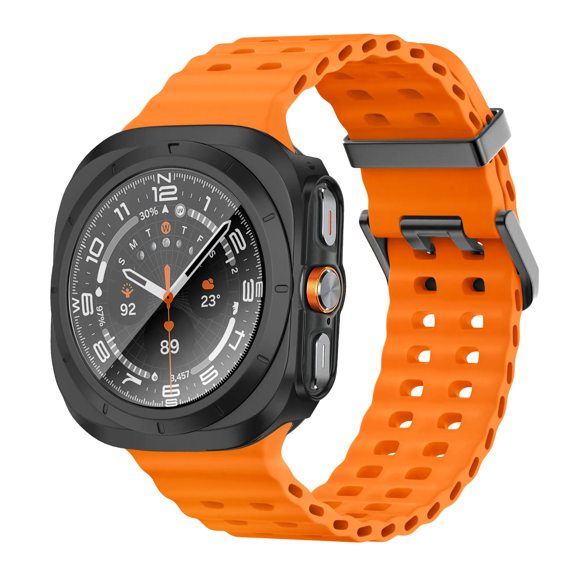 Bandz Funda PC con vidrio Samsung Galaxy Watch Ultra (negro)