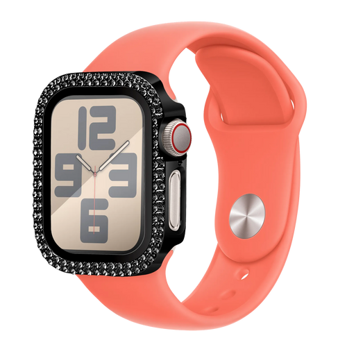 Bandz Funda diamante con vidrio Apple Watch 10/11 - 42mm (negro)