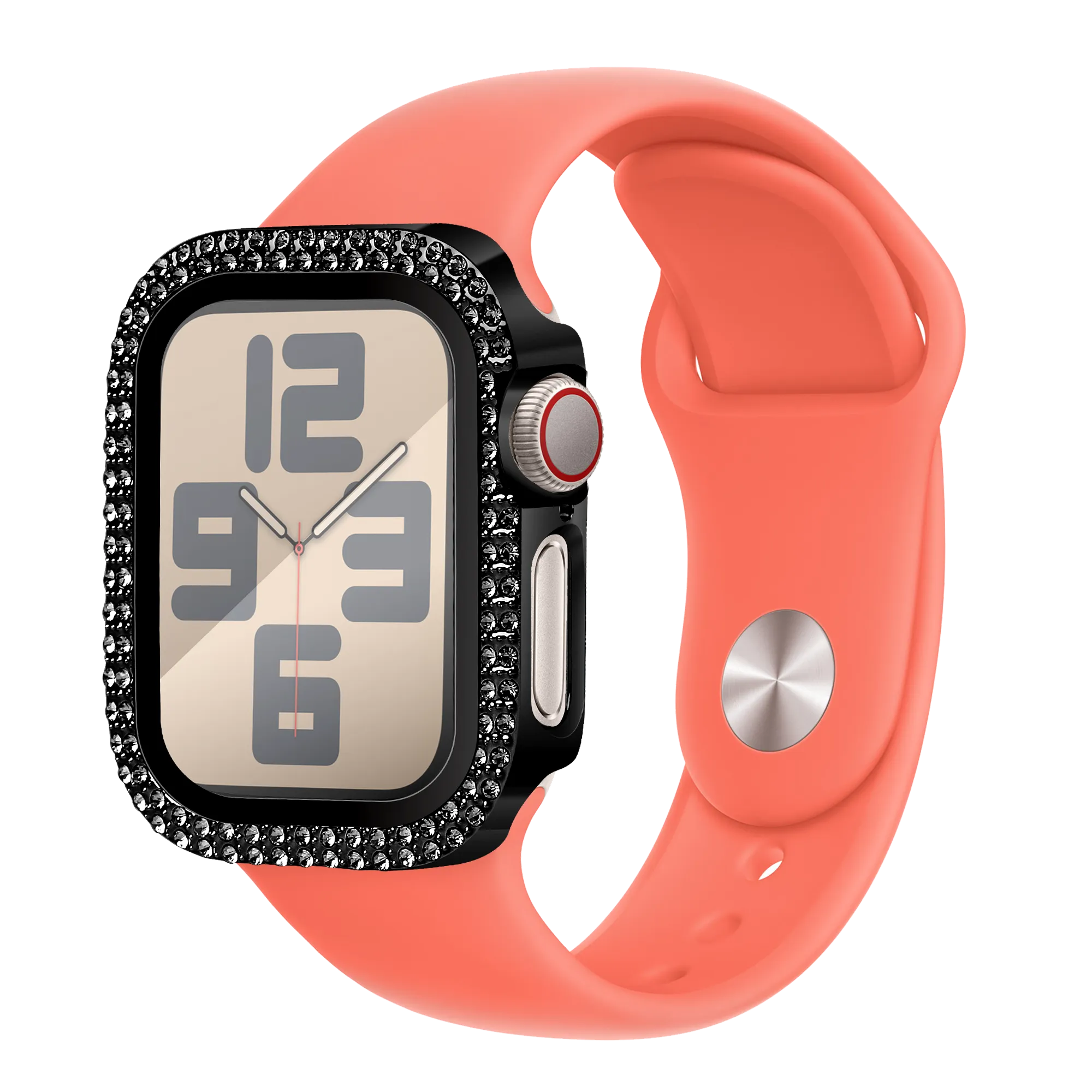 Bandz Funda diamante con vidrio Apple Watch 10/11 - 42mm (negro)