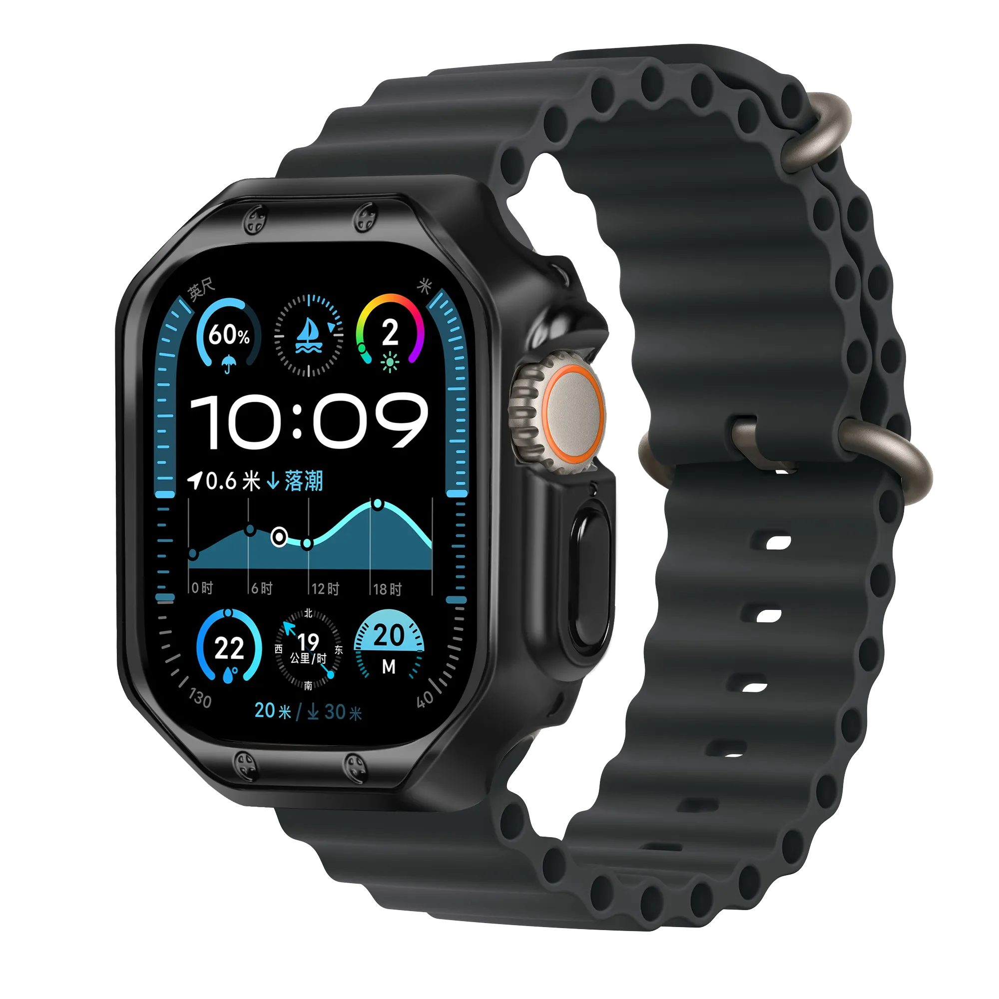 Bandz Funda TPU galvanizado Apple Watch Ultra - 49mm (negro)