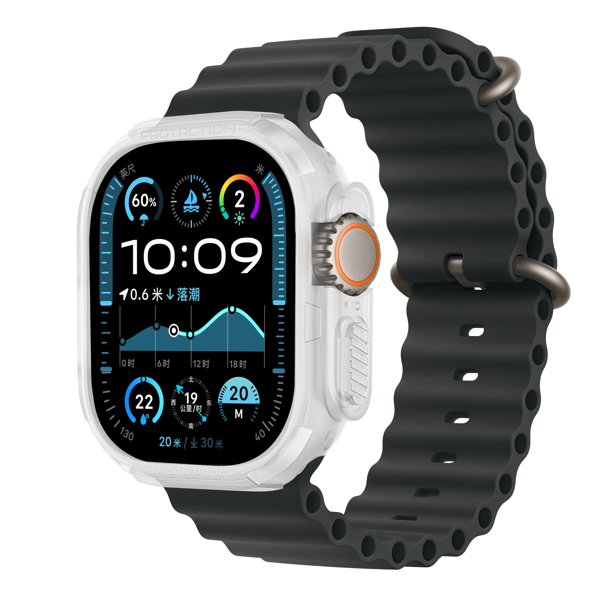 Bandz Apple Watch Ultra - 49mm Rugged TPU Case (Transparent)