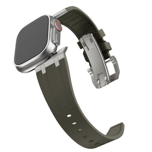 Bandz Bracelet silicone 'Luxe Liquid' Apple Watch Ultra (marron avec titane)