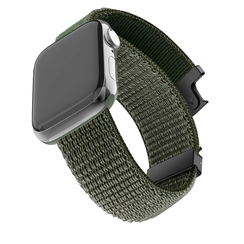 Bandz Apple Watch Nylon Band 'Classic' mit P-Schnalle (Armeegrün)
