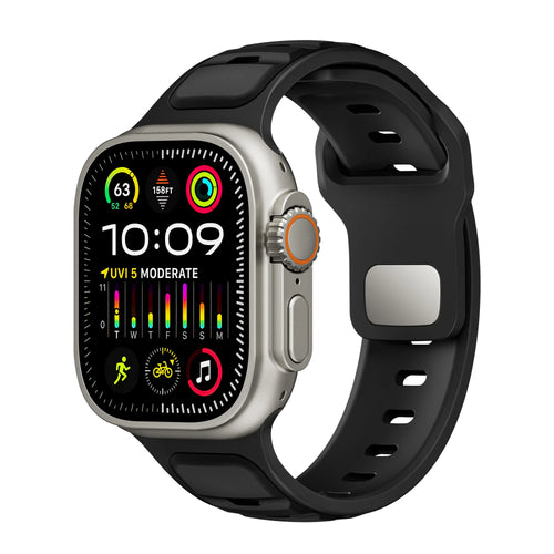 Bracelet silicone outdoor pour Apple Watch (noir/noir)