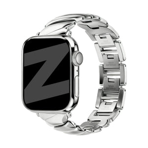 Bandz Apple Watch Premium Metal Strap 'Twisted' (Silver)
