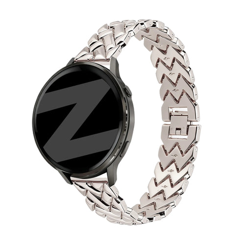 Bandz Bracelet metal 'V-Type' Garmin Forerunner 265s (lumière stellaire)