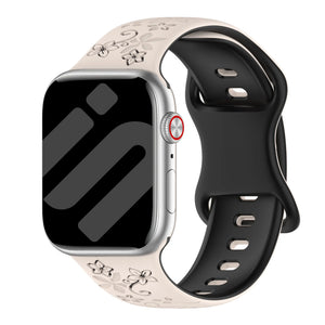 Apple Watch Flower Silikonarmband (Polarstern/Schwarz)