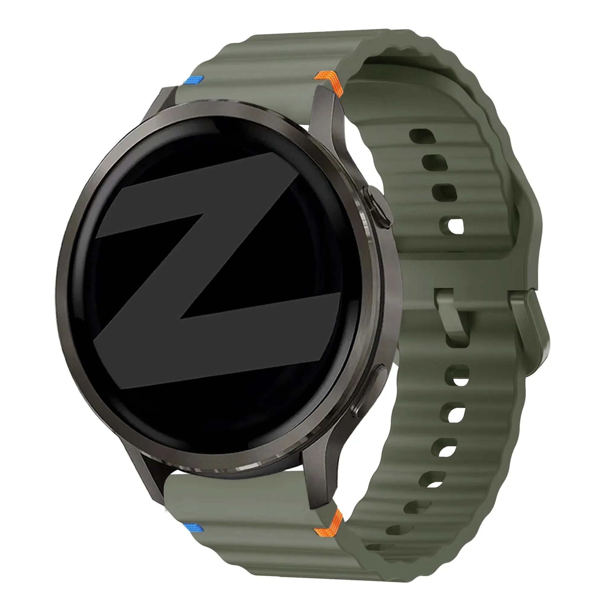 Bandz Garmin Forerunner 265s Silikonarmband 'Wave' (Armeegrün)