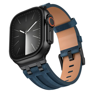 Apple Watch Ultra Solid Leather Strap (Dark Blue)