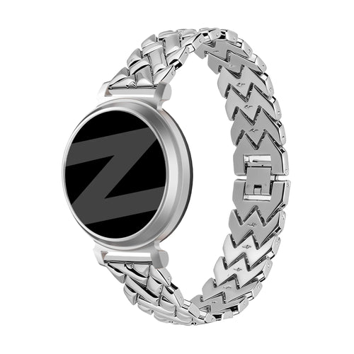 Bandz Bracelet metal 'V-Type' Pebble Round 2 - 14mm (argent)
