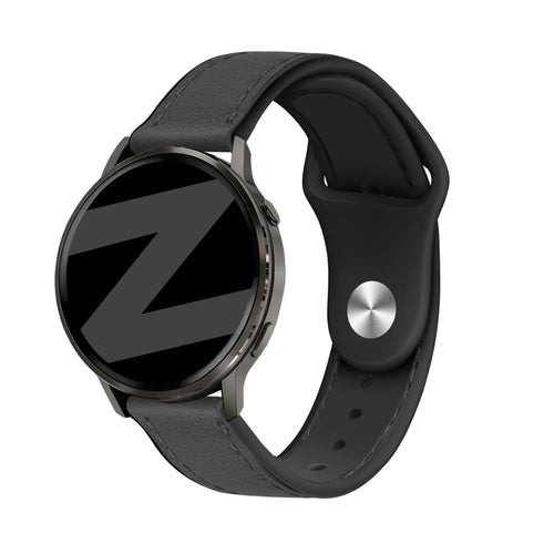 Bandz Garmin Forerunner 255 Leather Strap 'Hybrid' (Black)
