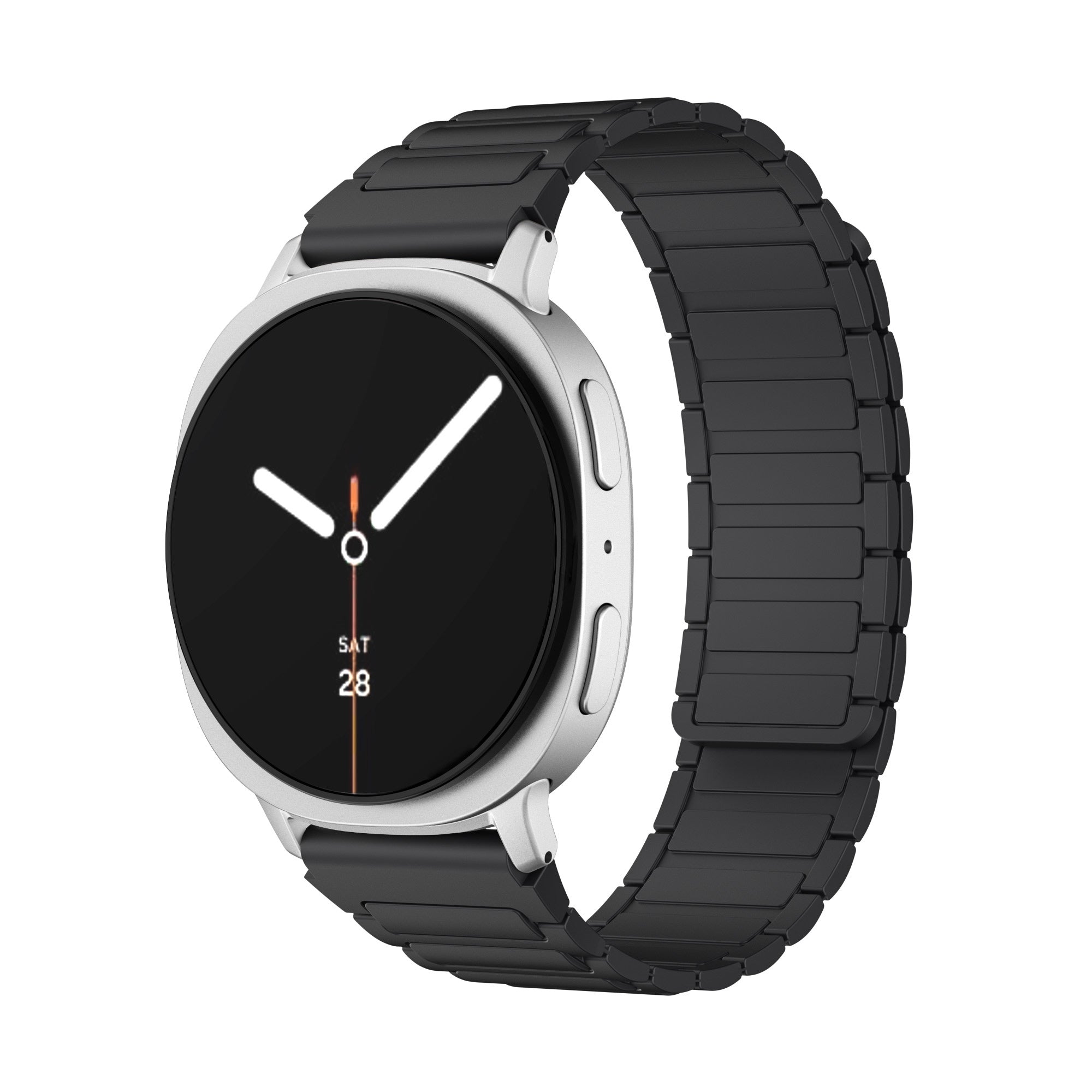 Samsung Galaxy Watch 8 - 40mm Magnetisches Silikonarmband (Schwarz)
