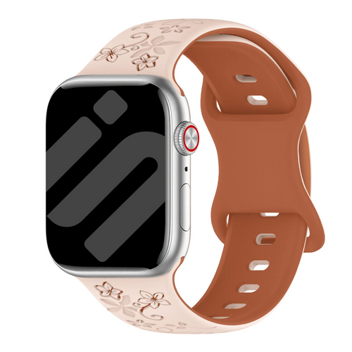 Apple Watch Flower Silicone Strap (Milk Tea/Brown)