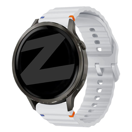 Bandz Garmin Vivoactive 4 Silikonarmband 'Wave' (Hellgrau)