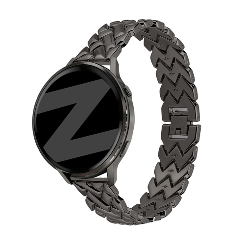 Bandz Bracelet metal 'V-Type' Withings ScanWatch 2 - 38mm (noir)