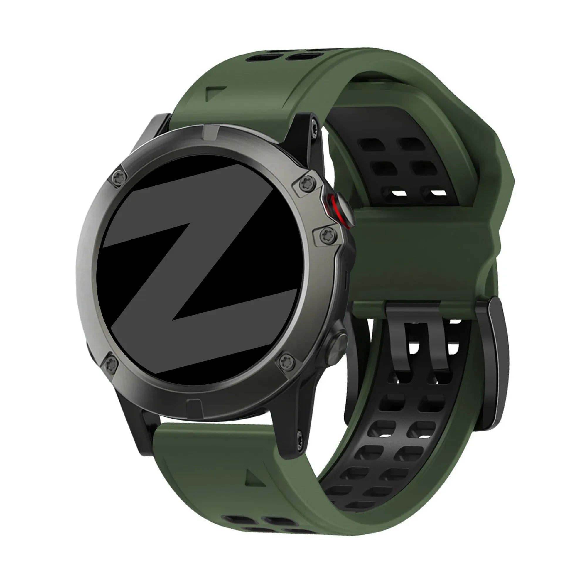 Bandz Garmin Fenix 5x / 6x Schnalle Sportarmband (Grün/Schwarz)