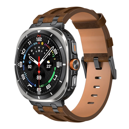 Samsung Galaxy Watch Ultra 2 solide lederen band (donkerbruin)