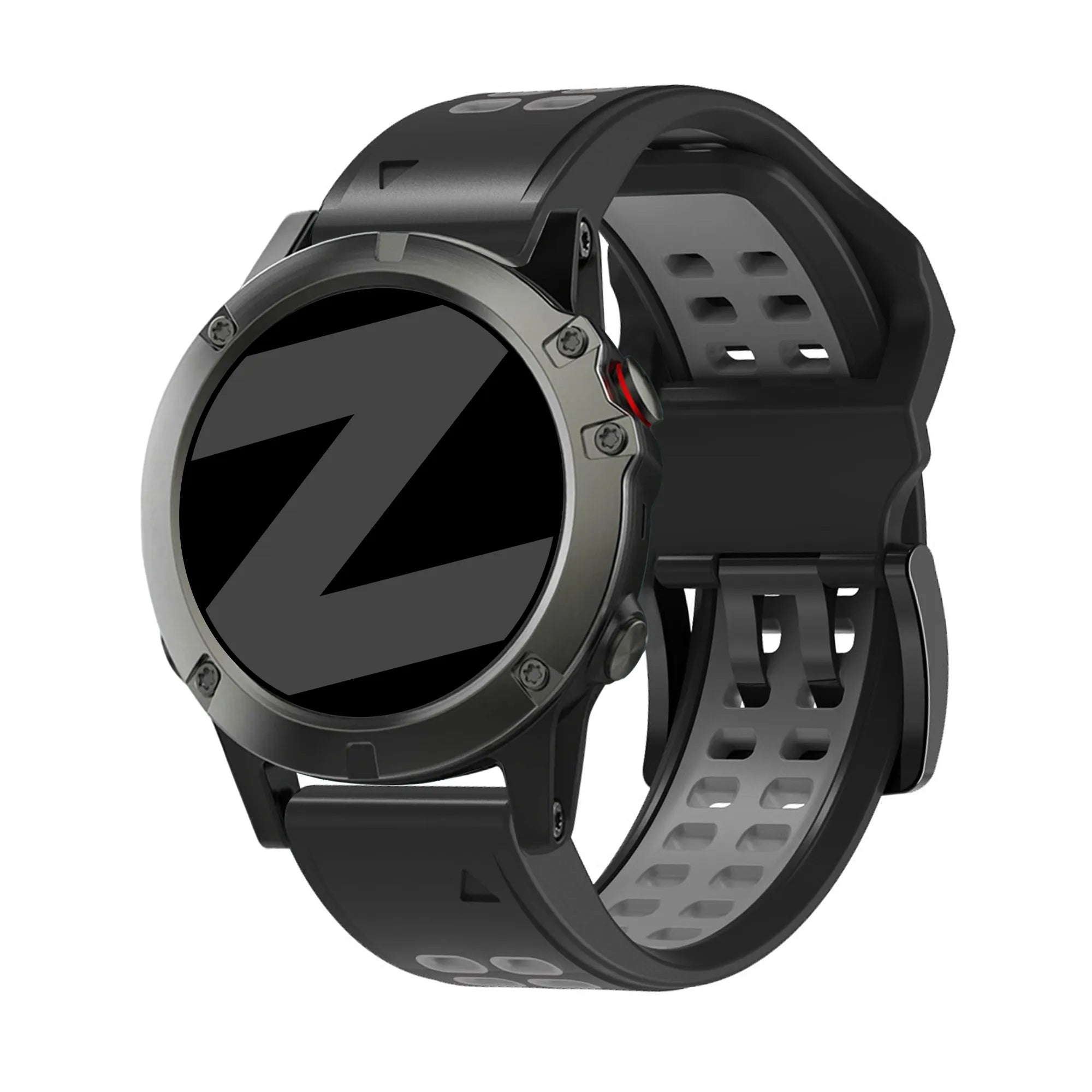 Bandz Garmin Forerunner 965 Buckled Sport Strap (Black/Grey)