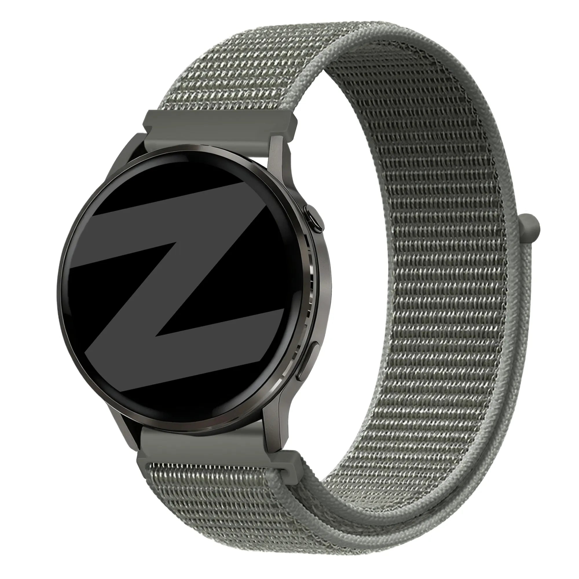 Bandz Garmin 20mm Nylon Loop Armband (Grau/Grün)