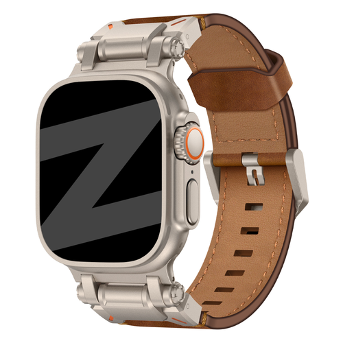 Bandz Apple Watch Ultra lederen band 'Explorer' (bruin)