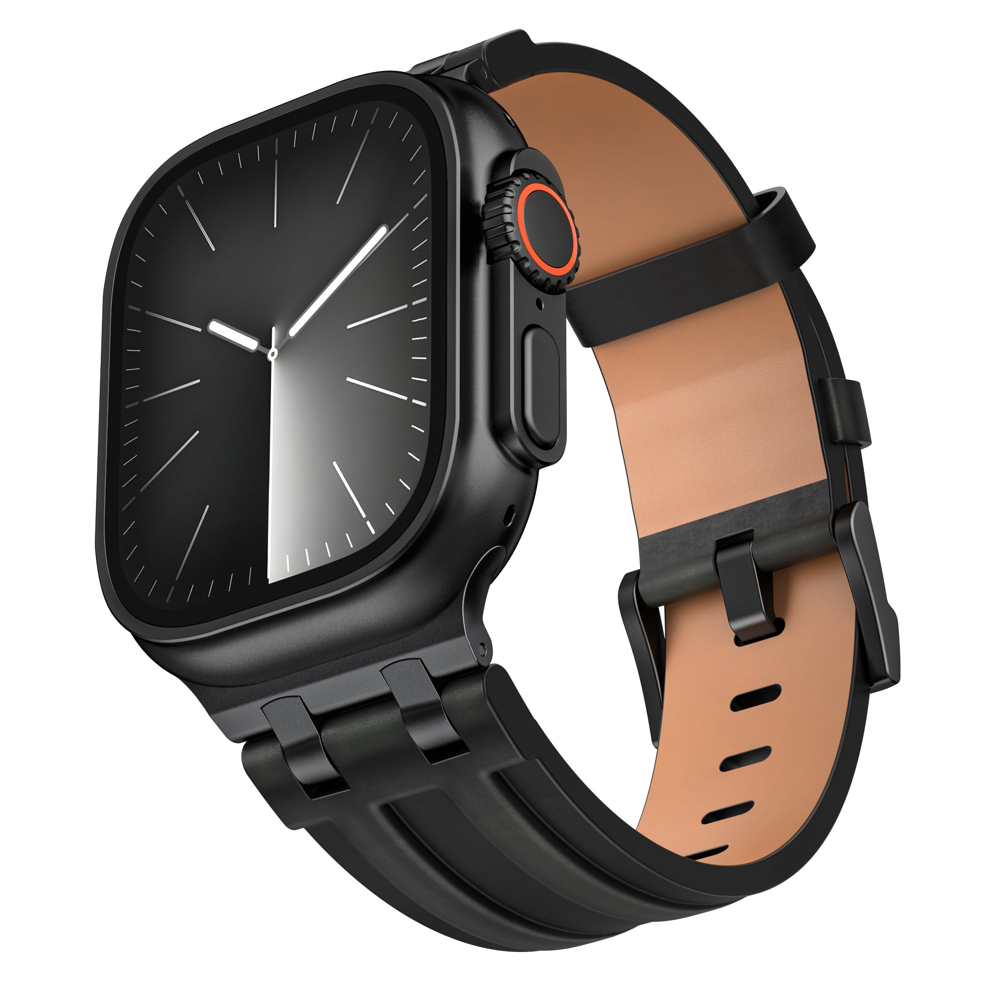 Apple Watch Ultra Solid Leather Strap (Black)