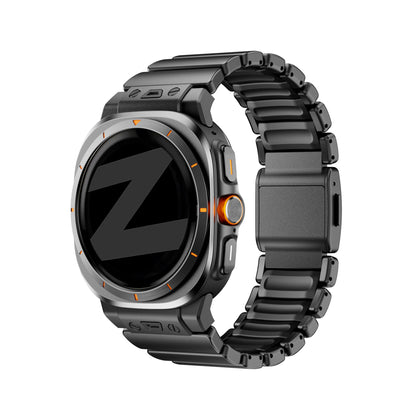 Bandz Samsung Galaxy Watch Ultra 2 titanium band 'Hybrid' (zwart)