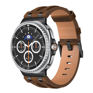 Correa cuero sólida Samsung Galaxy Watch 8 Classic (marrón oscuro)
