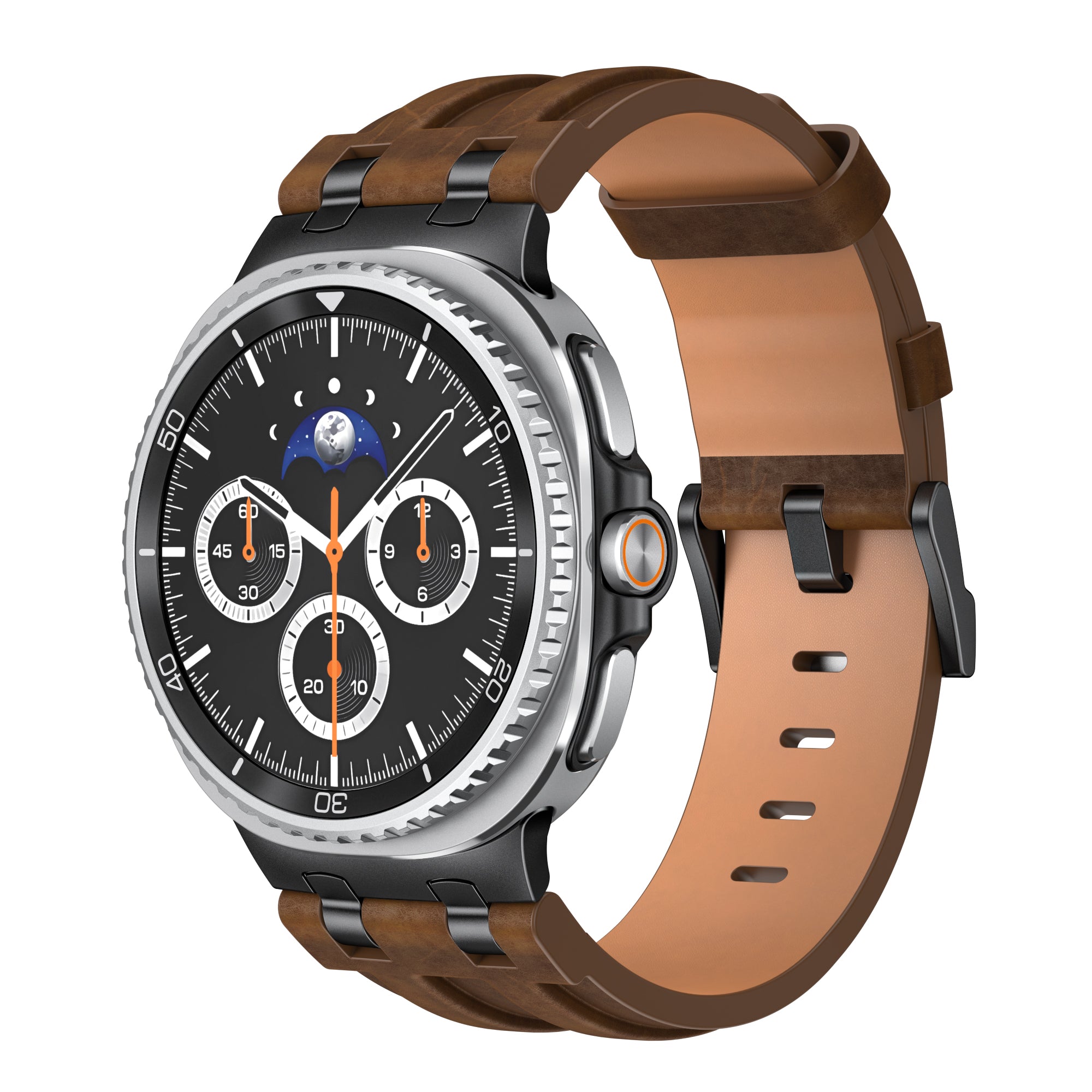 Correa cuero sólida Samsung Galaxy Watch 8 Classic (marrón oscuro)