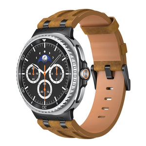 Samsung Galaxy Watch 8 - 44mm solide lederen band (bruin)