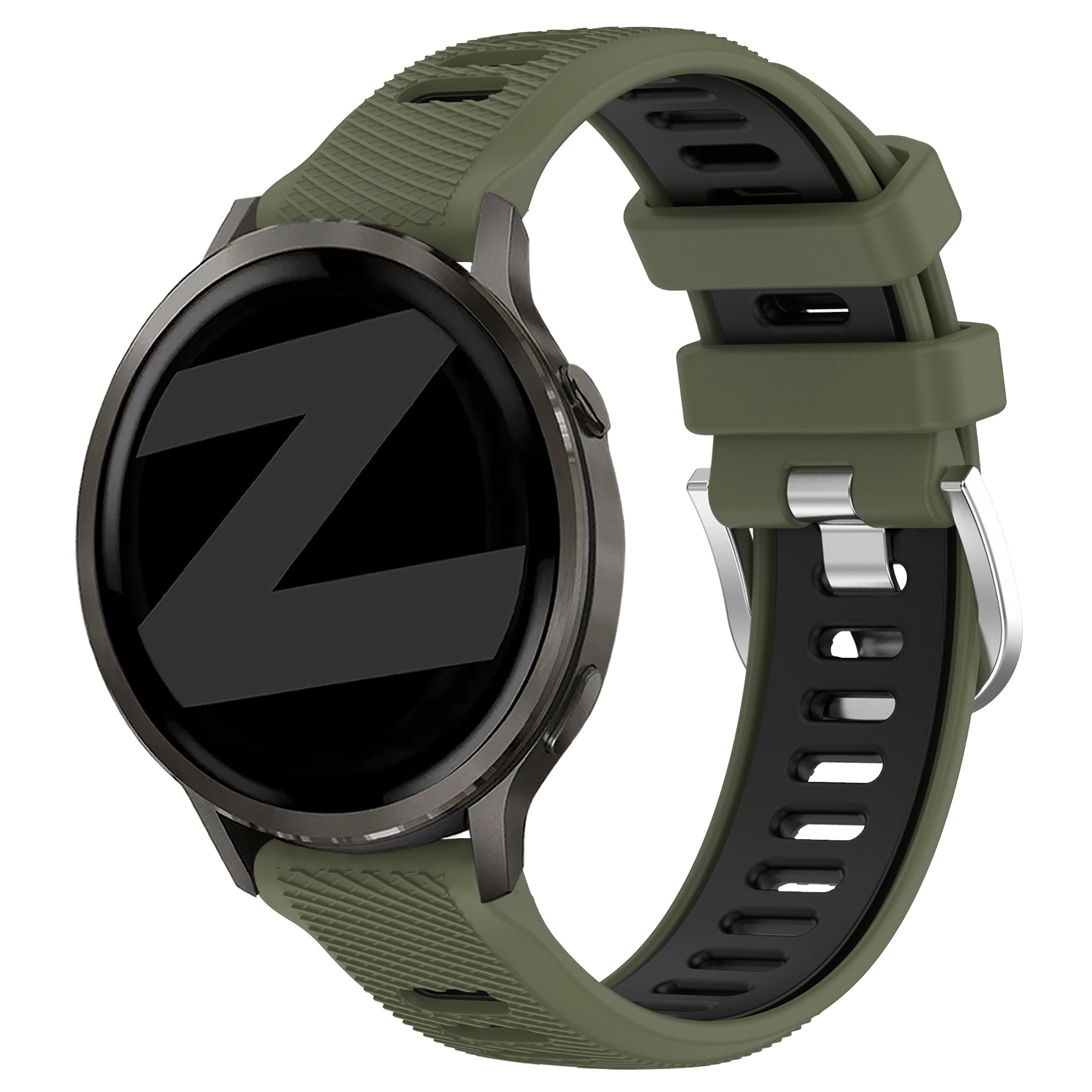 Bandz Bracelet sport avec boucle Garmin Vivoactive 4s (vert olive/noir)