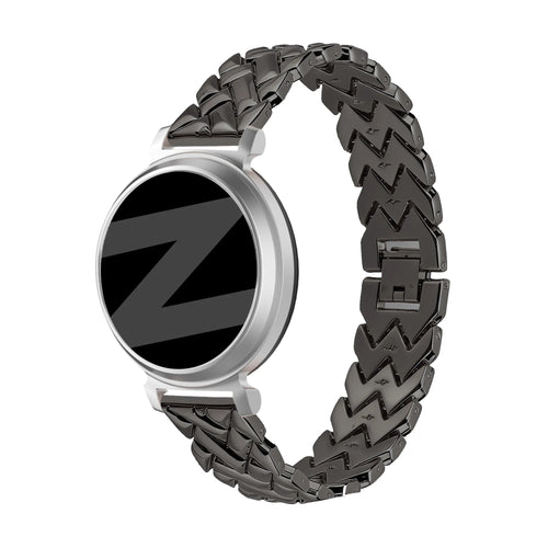 Bandz Bracelet metal 'V-Type' Pebble Round 2 - 14mm (noir)
